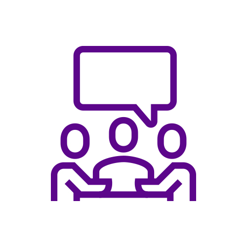 Pictogram of people round a table